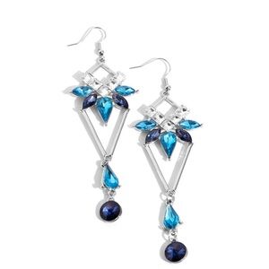 Elegant Blue and Silver Dangle Earrings